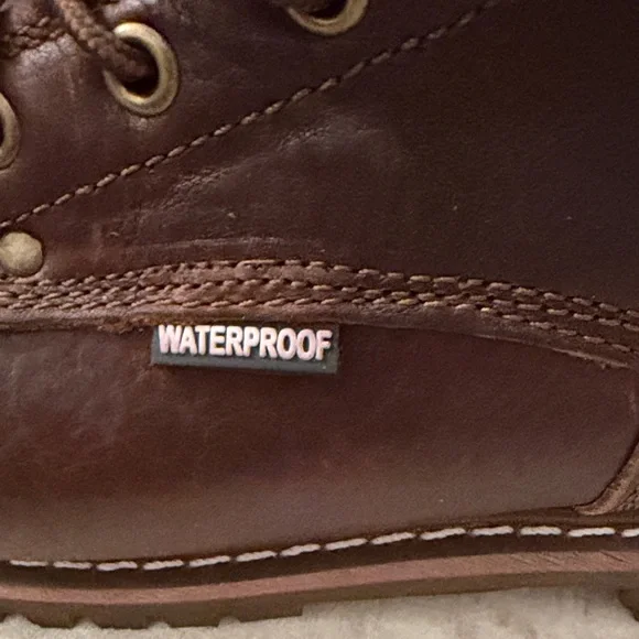 Men's Brown Leather work Boots - Picture 9 of 12